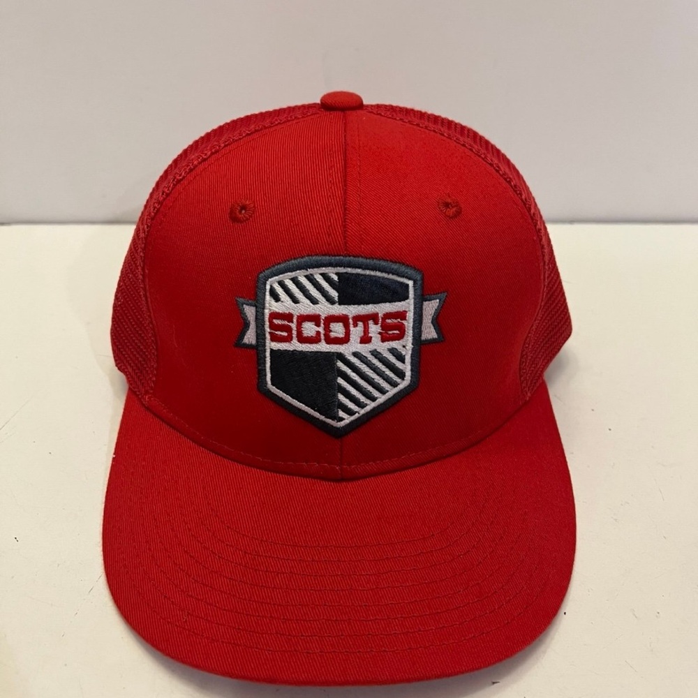 Scots red snapback champro hat one size